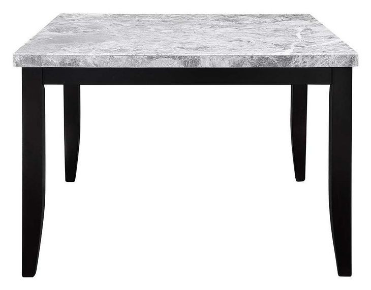 Hussein Gray and Black 54" Square Marble Top Counter Height Table