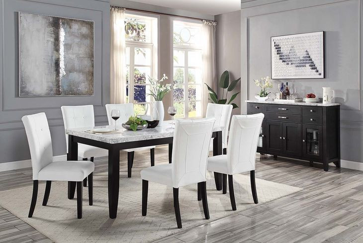 Hussein White Upholstered Side Chair Set of 2