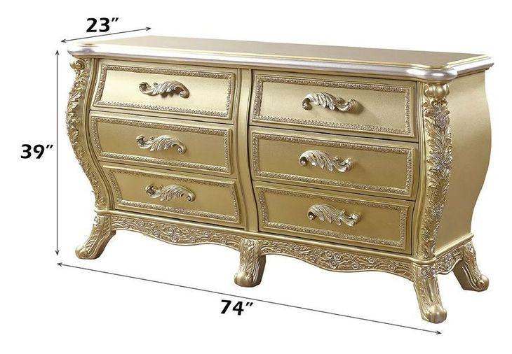 Cabriole Gold 6 Drawer Server