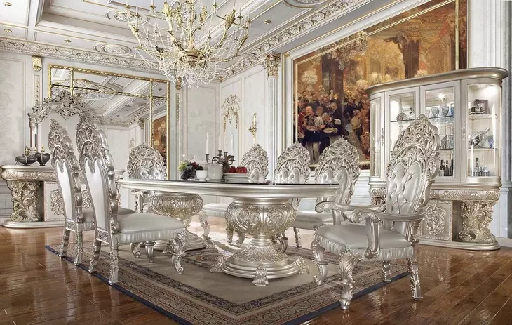 Sandoval Champagne 108" Oval Dining Table