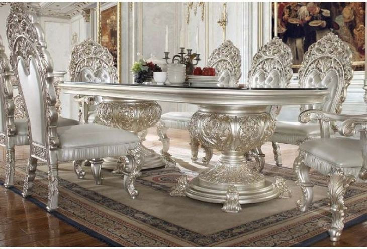 Sandoval Champagne 108" Oval Dining Table