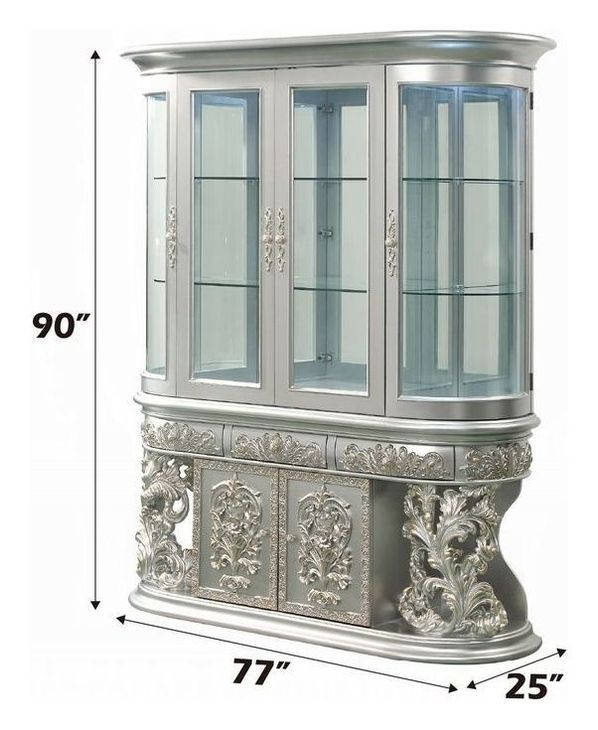 Sandoval Champagne 6 Door Curio Cabinet with LED