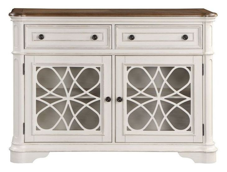 Florian Oak and Antique White 2 Door Server