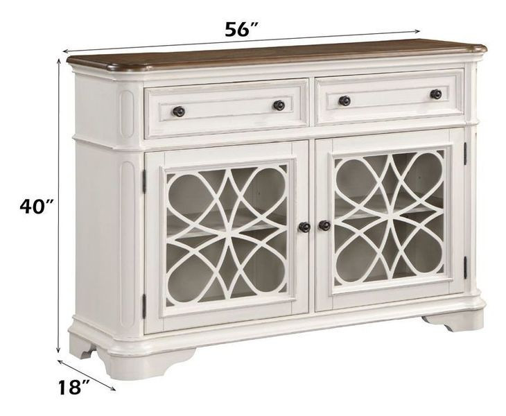 Florian Oak and Antique White 2 Door Server