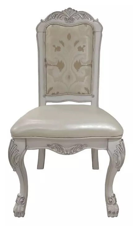 Dresden Beige and Bone White Upholstered Side Chair Set of 2