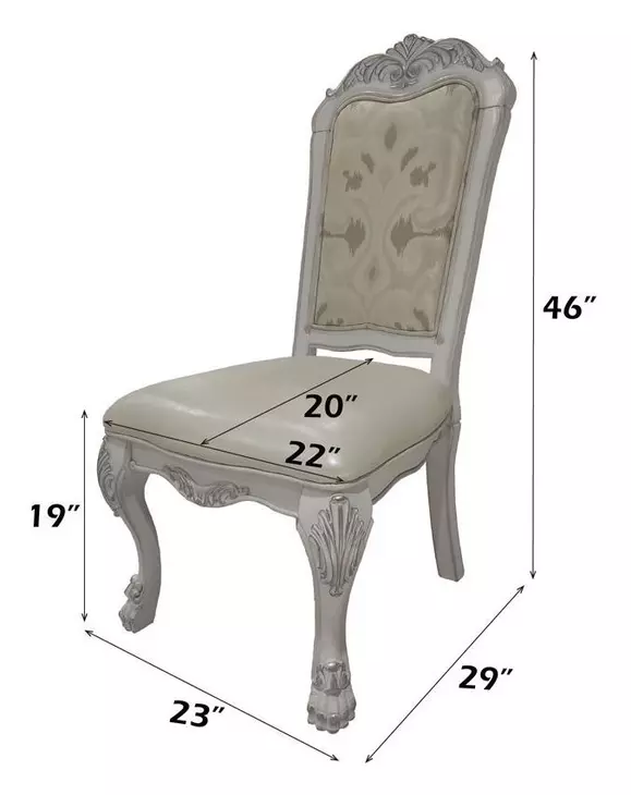 Dresden Beige and Bone White Upholstered Side Chair Set of 2