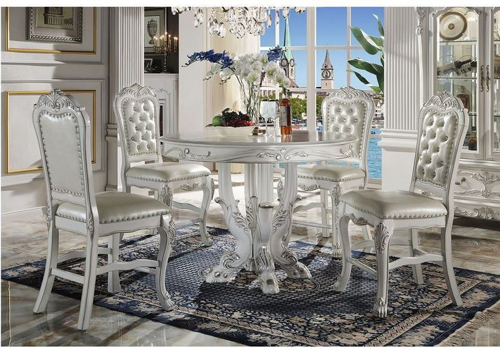 Dresden Bone White 48" Round Counter Height Dining Table