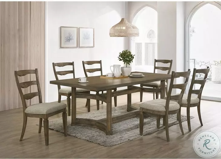 Parfield Fabric and Weathered Oak Side Chair Set of 2