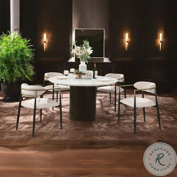 Jaramillo Beige Linen and Black Arm Chair Set of 2