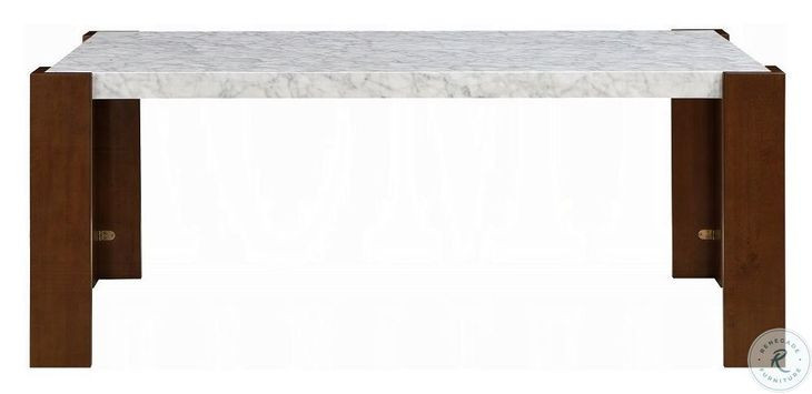 Hettie Engineered Stone and Walnut 72" Rectangular Dining Table