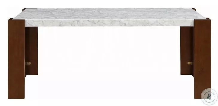 Hettie Engineered Stone and Walnut 72" Rectangular Dining Table