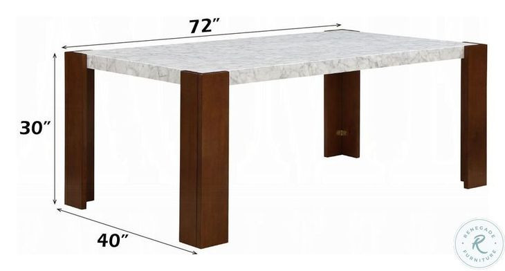 Hettie Engineered Stone and Walnut 72" Rectangular Dining Table