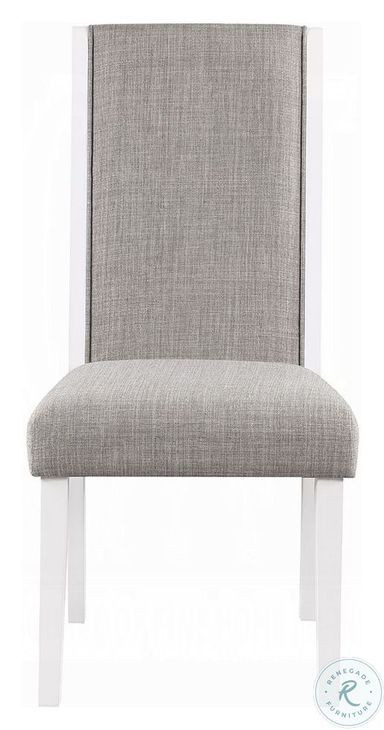 Hollyn Gray Linen and White Side Chair Set of 2