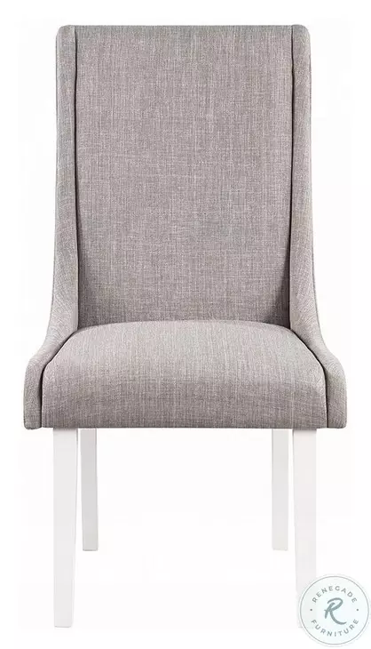 Hollyn Gray Linen and White Wingback Side Chair Set of 2
