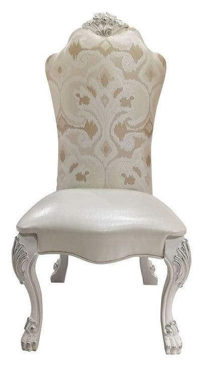 Dresden Beige and Bone White Upholstered Side Chair with Nailhead Trim Set of 2
