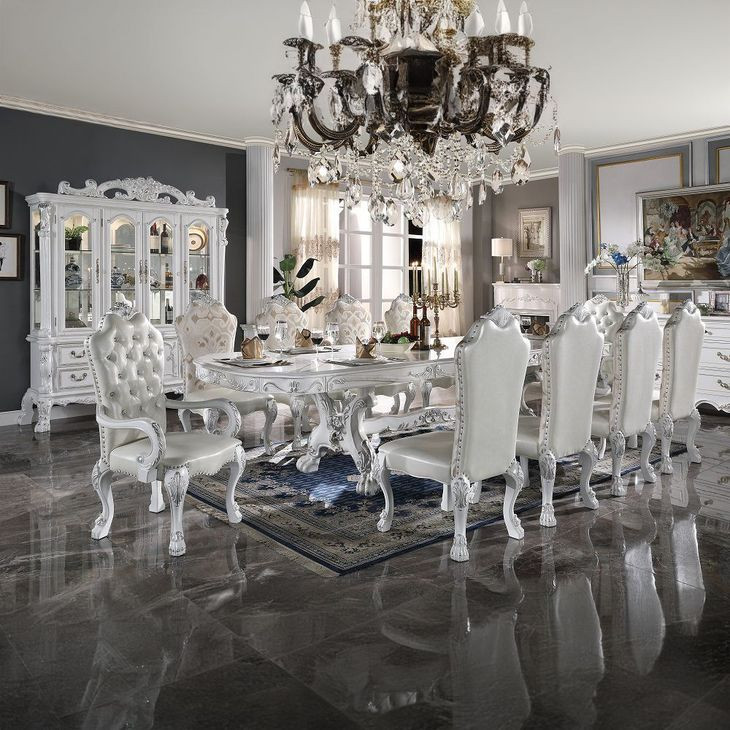 Dresden Beige and Bone White Upholstered Side Chair with Nailhead Trim Set of 2