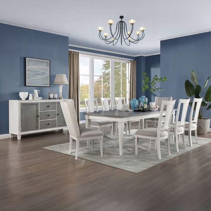 Katia Rustic Gray and Weathered White Dining Room Set