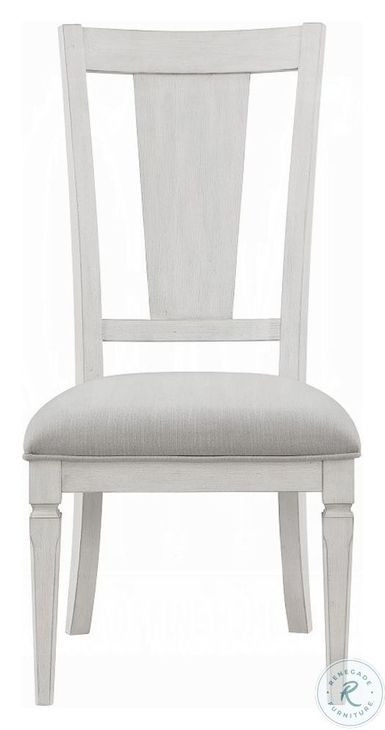 Katia Light Gray Linen and Weathered White Side Chair Set of 2