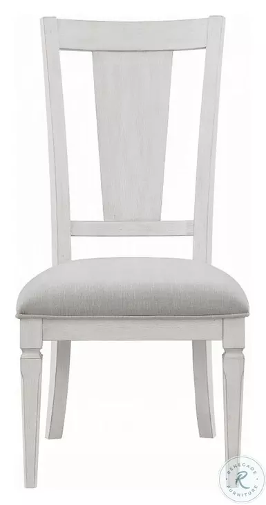 Katia Light Gray Linen and Weathered White Side Chair Set of 2