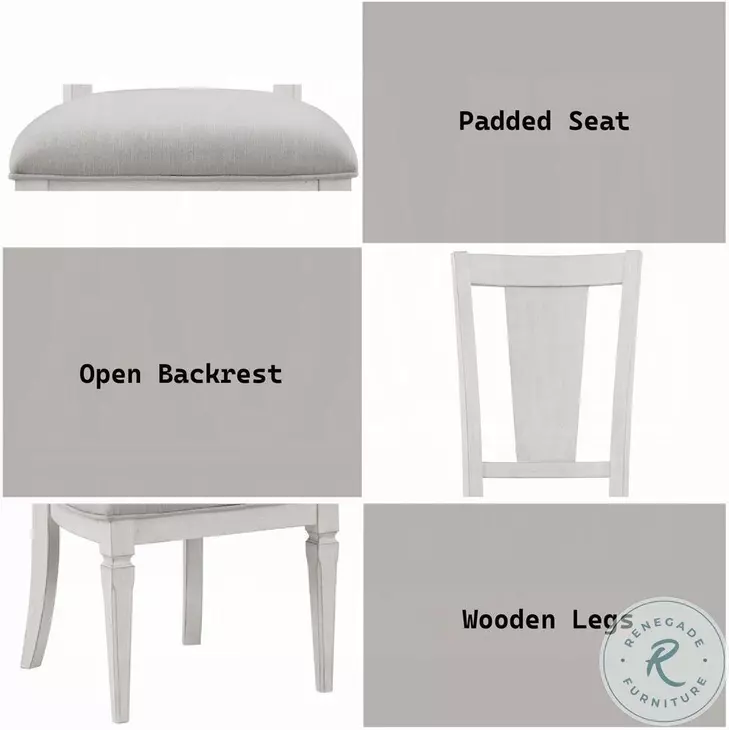 Katia Light Gray Linen and Weathered White Side Chair Set of 2