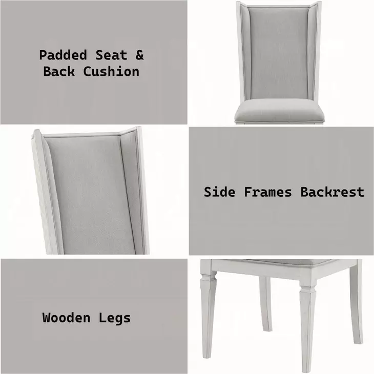 Katia Light Gray Upholstered Side Chair Set of 2
