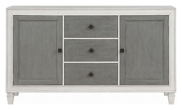 Katia Gray and Weathered White 2 Door Server