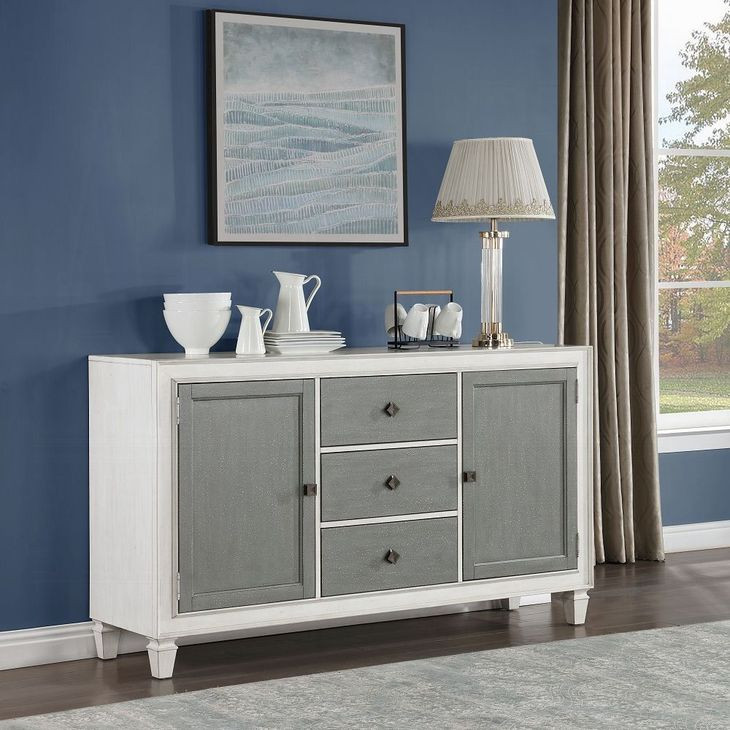 Katia Gray and Weathered White 2 Door Server