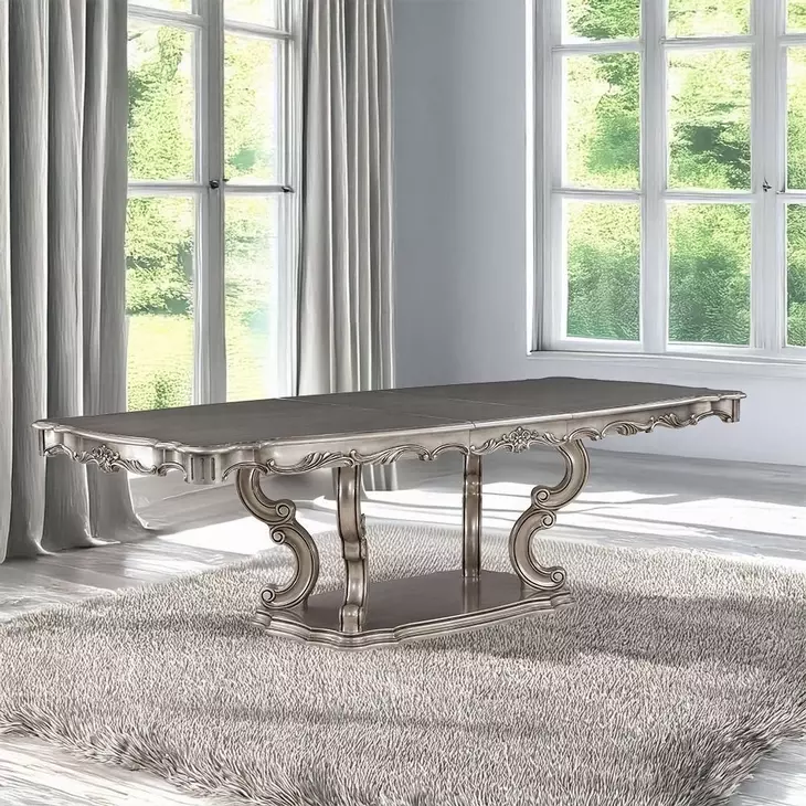 Ariadne Antique Platinum 102" Rectangular Dining Table