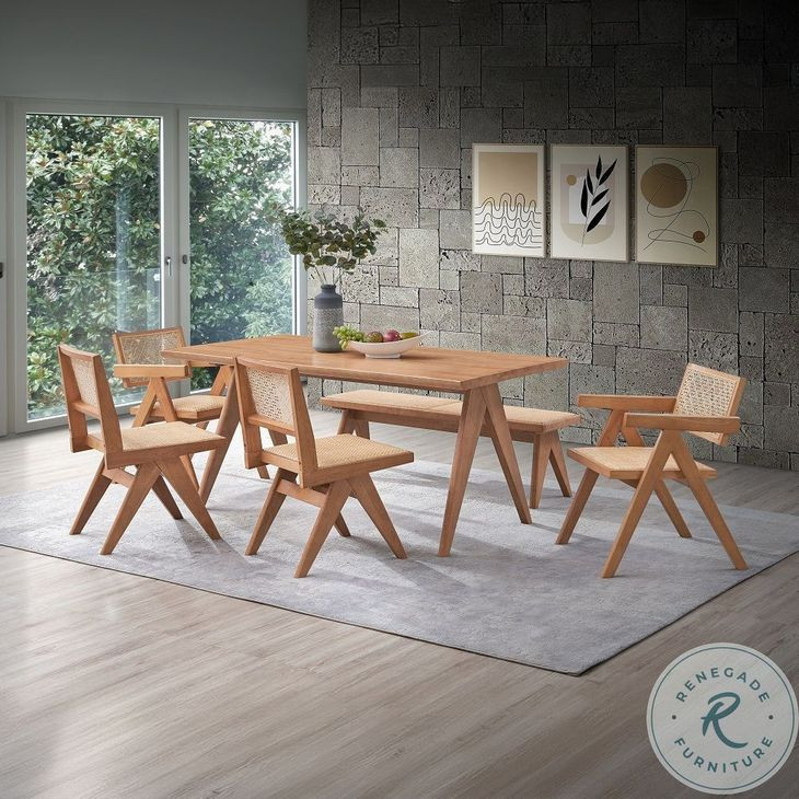 Velentina Natural Rectangular Dining Room Set
