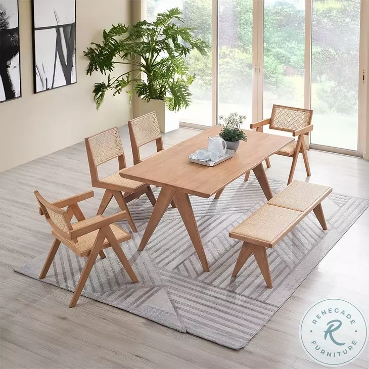 Velentina Natural 63" Rectangular Dining Table