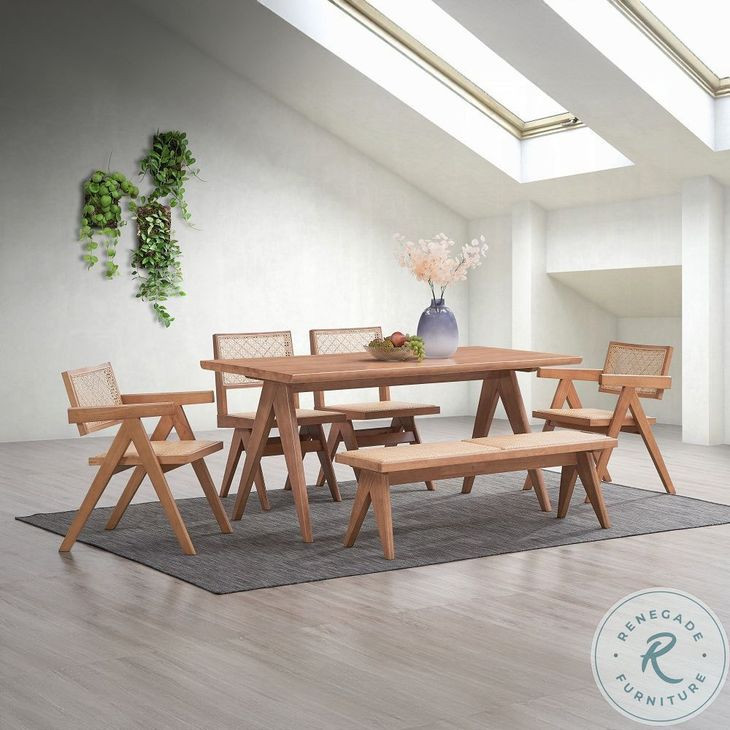 Velentina Natural Rectangular Dining Room Set