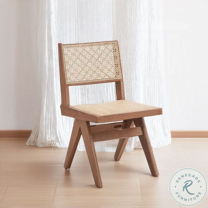 Velentina Rattan and Natural Side Chair Set of 2