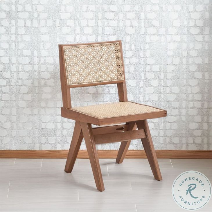 Velentina Rattan and Natural Side Chair Set of 2