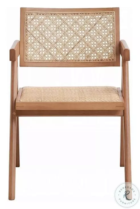 Velentina Rattan and Natural Arm Chair Set of 2