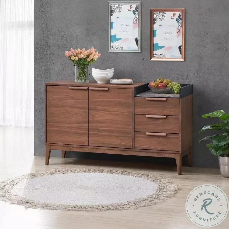 Bevis Engineered Stone and Walnut Server