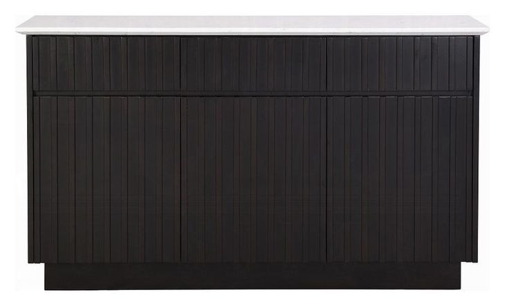 Jaramillo White and Rustic Espresso 3 Door Marble Top Server