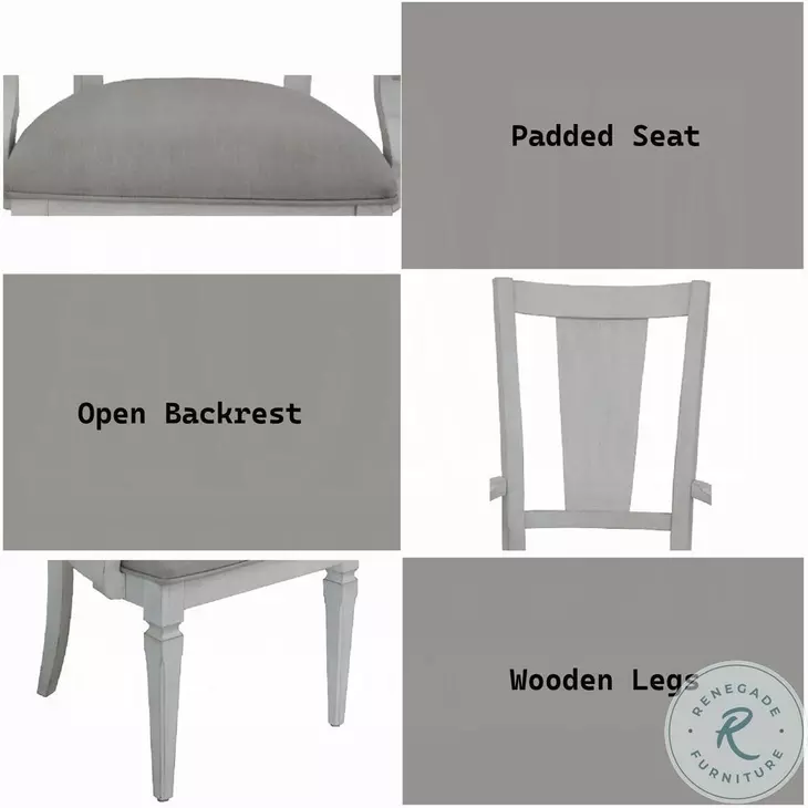 Katia Light Gray Linen and Weathered White Arm Chair Set of 2
