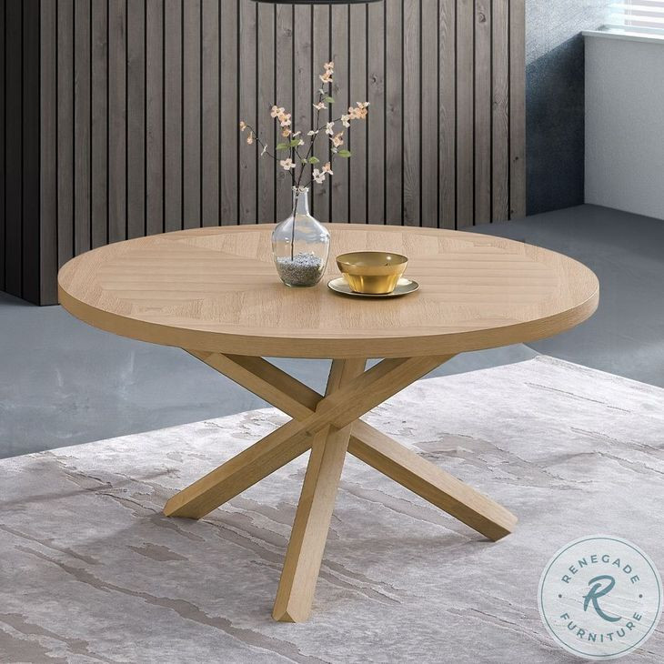 Kasem Oak Round Dining Room Set