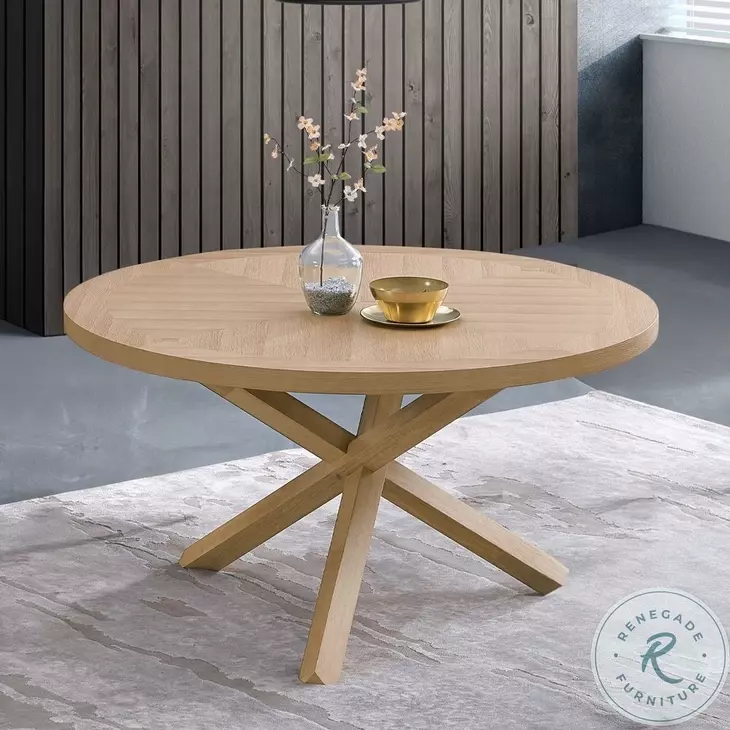 Kasem Oak 54" Round Dining Table
