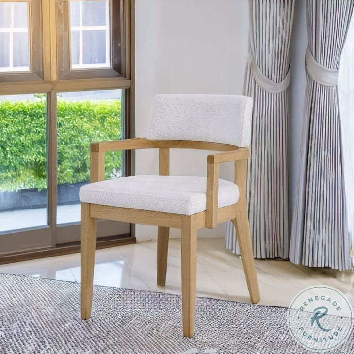 Kasem Gorge Fabric and Oak Arm Chair Set of 2