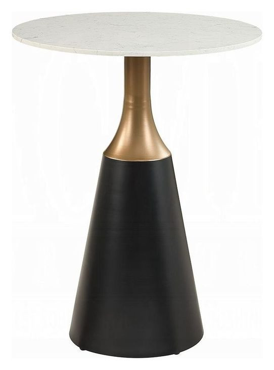 Jaramillo White and Black 28" Round Marble Top Counter Height Table