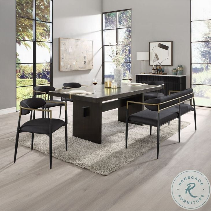 Jaramillo Gold and Rustic Espresso 80" Rectangular Dining Table