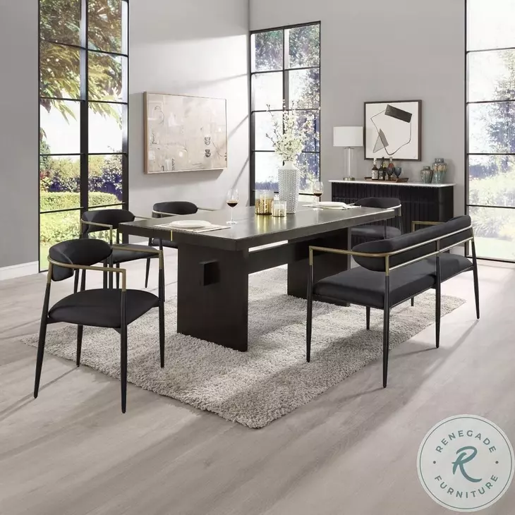 Jaramillo Gold and Rustic Espresso 80" Rectangular Dining Table