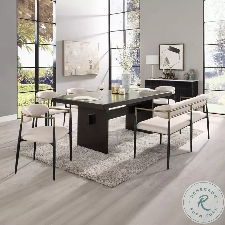 Jaramillo Gold and Rustic Espresso Rectangular Dining Room Set