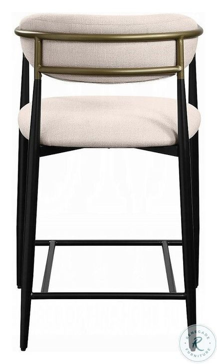 Jaramillo Beige Linen and Black Counter Height Chair Set of 2