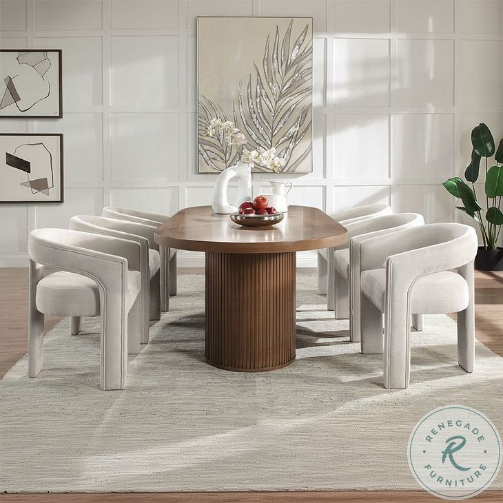 Gamarya Dark Oak Oval Dining Room Set