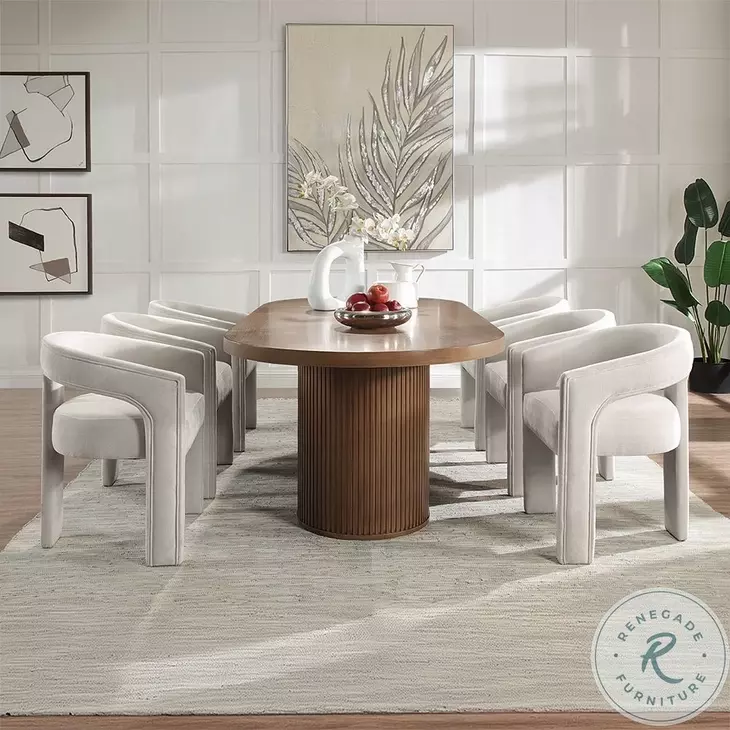 Gamarya Dark Oak 87" Oval Dining Table