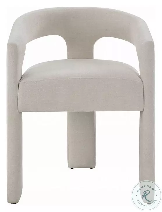 Gamarya Beige Chenille Arm Chair Set of 2
