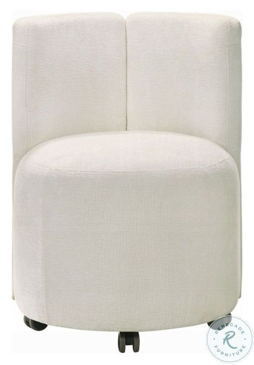Blayde White Chenille Side Chair with Swivel Set of 2