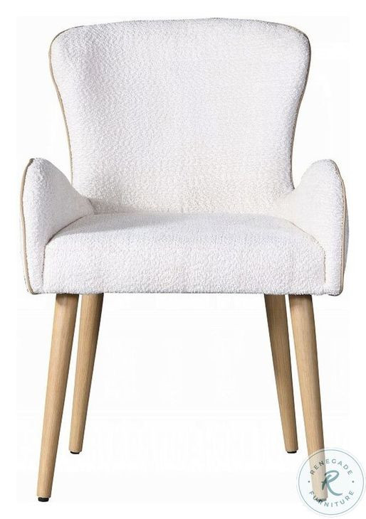Qwin Beige Boucle and Oak Side Chair Set of 2